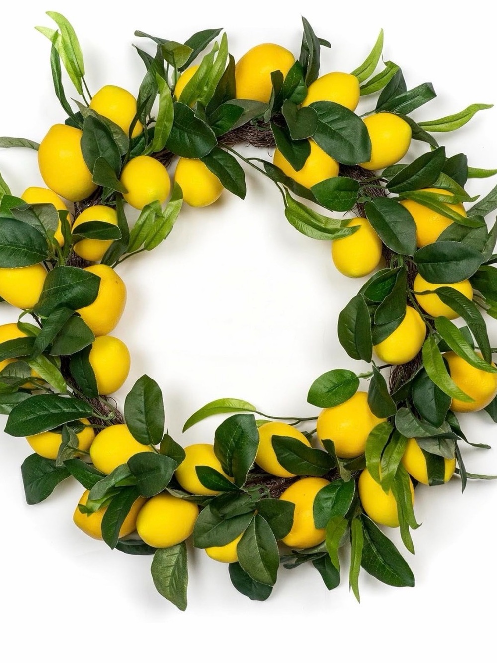Lemon Leaf Decorative Wreath - Yellow & Green Brand New Never Used